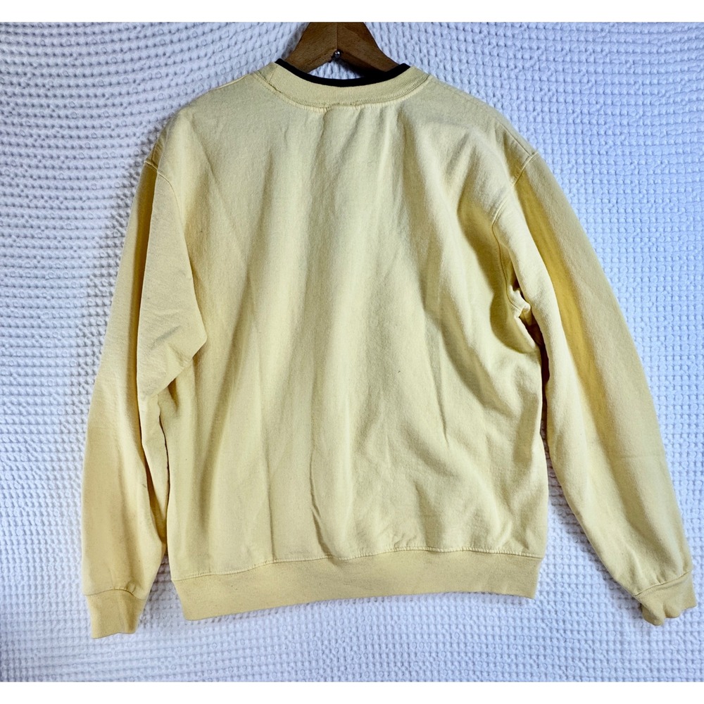 Vintage Birdhouse Embroidered Sweatshirt Yellow Cottagecore Crewneck Pullover M - Picture 10 of 12